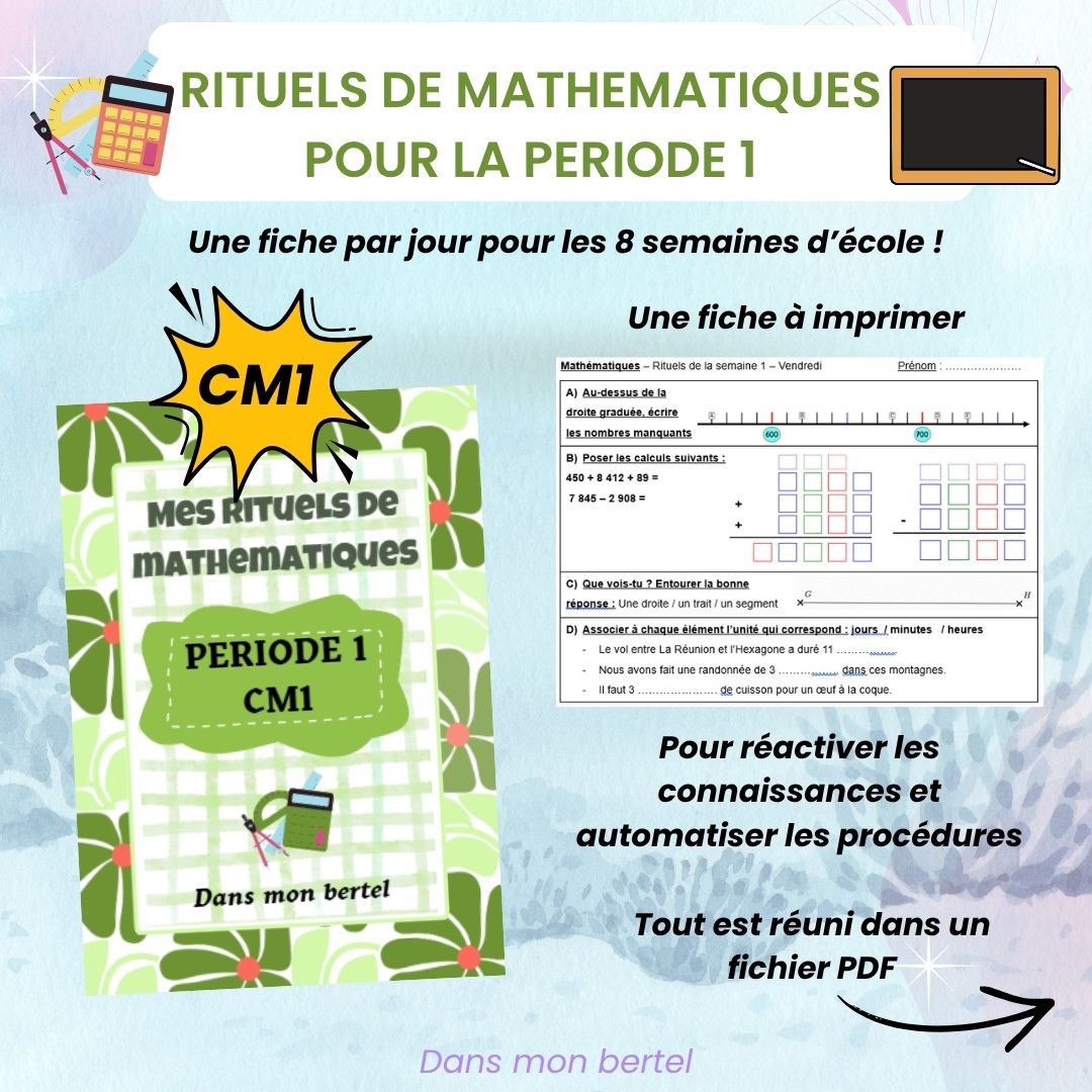 Rituels de mathématiques CM1 - Période 1